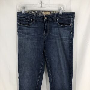 Paige Peg Straight Mid Rise Denim Blue Jeans PST184 31 (34x31) USA